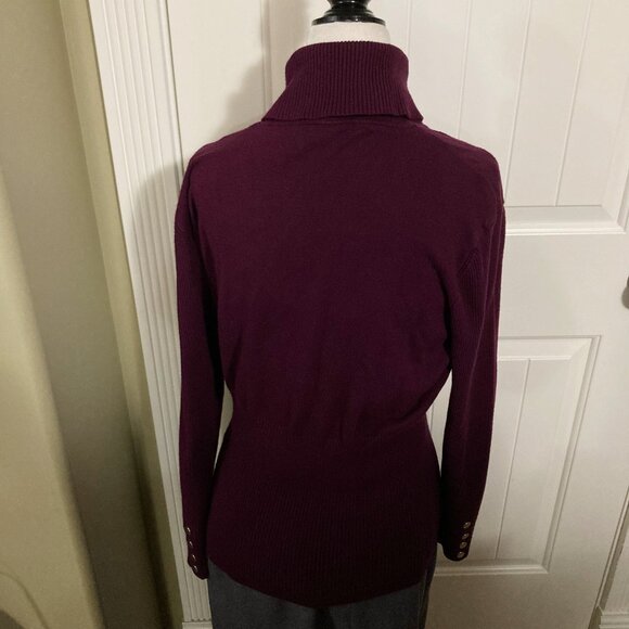 ADDITION ELLE Vintage dark plum purple turtleneck sweater MEDIUM LARGE XL 1X top - Picture 15 of 15
